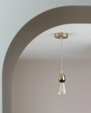 Habitat Metal Pendant Light - Brass