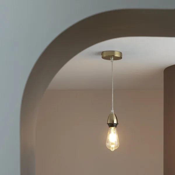 Habitat Metal Pendant Light - Brass
