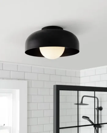 Habitat Modern Globe Metal Bathroom Ceiling Light - Black