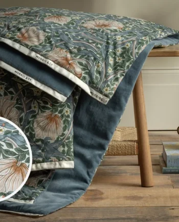 Habitat Morris & Co. Pimpernel Quilted Throw-Blue -200x150cm