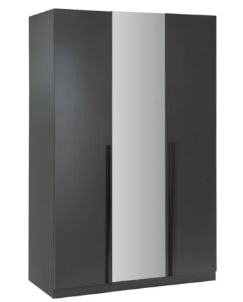 Habitat Munich 3 Door Mirror Wardrobe - Anthracite