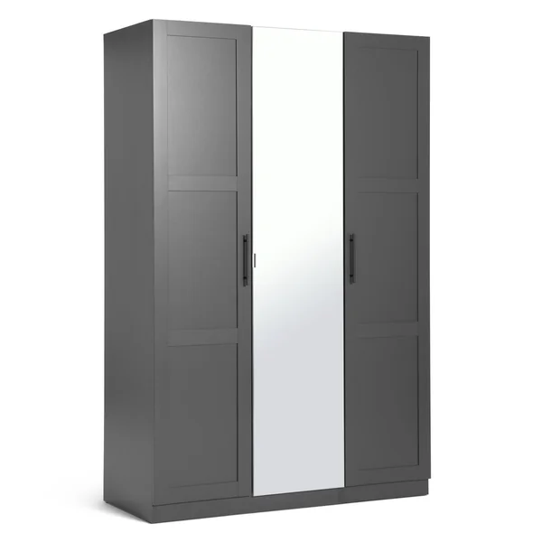 Habitat Munich Panelled 3 Door Mirror Wardrobe - Anthracite