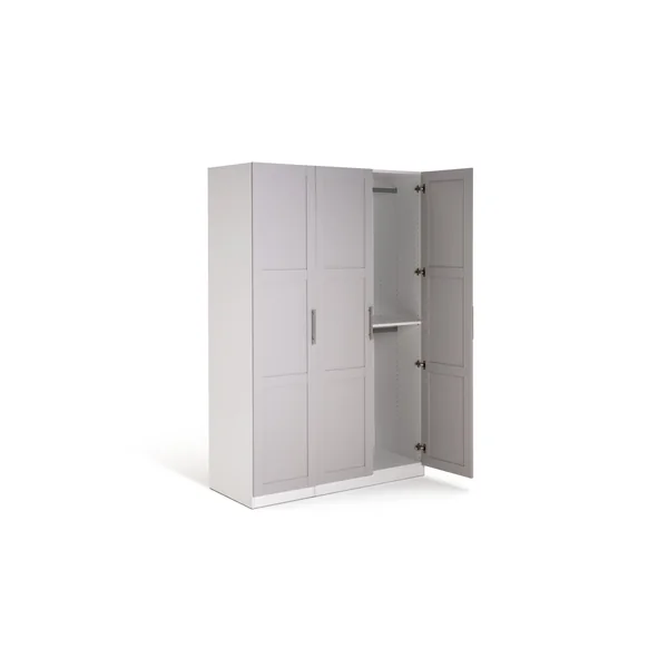 Habitat Munich Panelled 3 Door Wardrobe - Grey