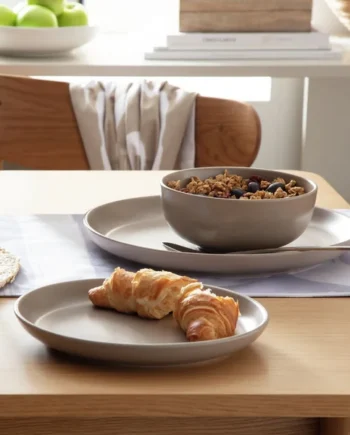 Habitat Mushroom 12 Piece Stoneware Dinner Set - Mushroom