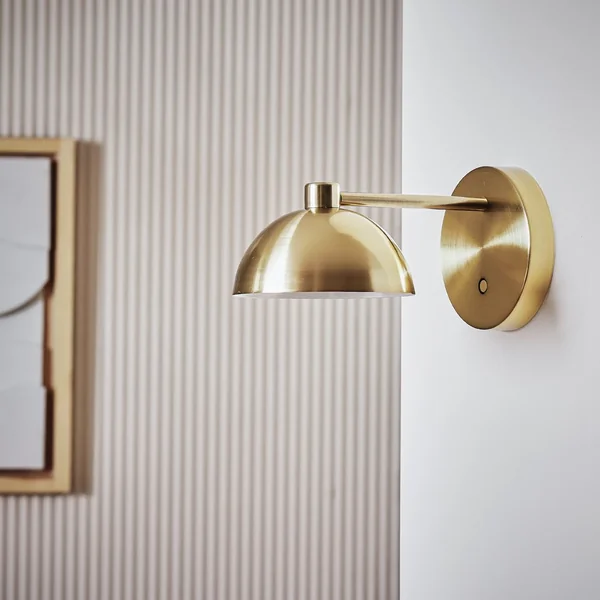 Habitat Mushroom Metal Rechargeable Wall Light - Brass