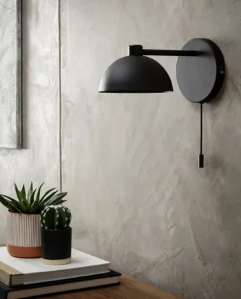 Habitat Mushroom Steel Wall Light - Black