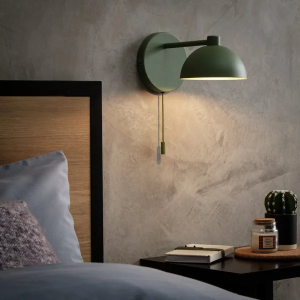Habitat Mushroom Steel Wall Light - Green