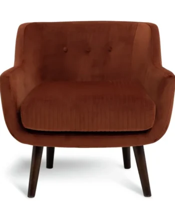 Habitat Nellie Velvet Chair - Rust Orange
