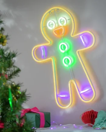 Habitat Neon Effect Gingerbread Shaped Christmas Lights