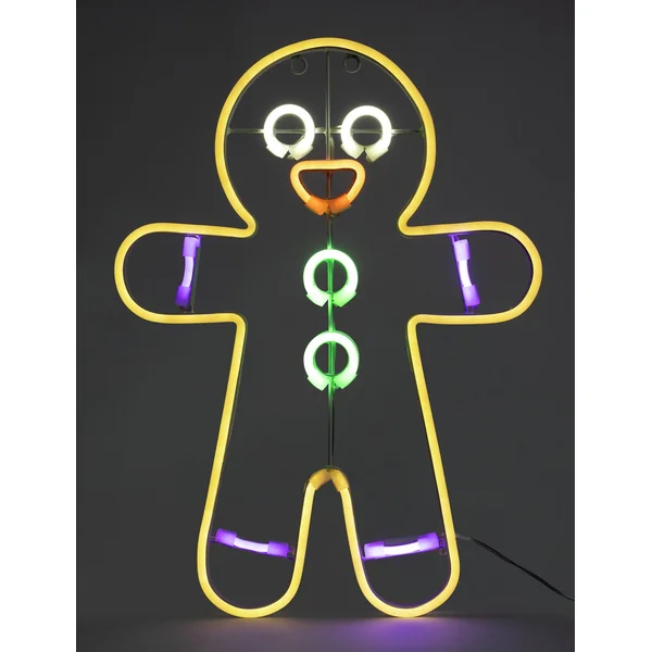 Habitat Neon Effect Gingerbread Shaped Christmas Lights