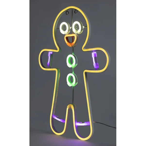 Habitat Neon Effect Gingerbread Shaped Christmas Lights