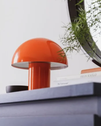 Habitat Ngami Mushroom Aluminium LED Touch Table Lamp-Orange