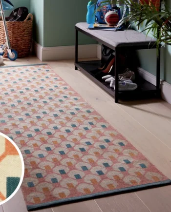 Habitat Octo Geometric Pink Cotton Runner-75x250cm