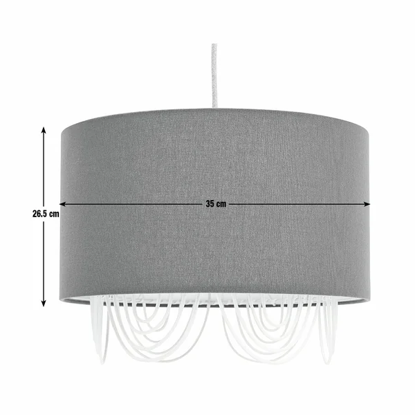 Habitat Olive Two Tier Scallop Easy Fit Lampshade - 35cm