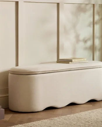 Habitat Onda Large Fabric Ottoman - Natural