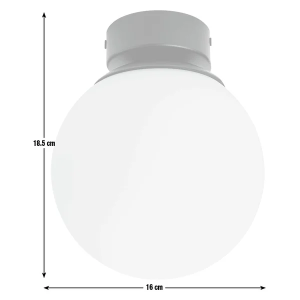 Habitat Opal Glass Bathroom Flush Ceiling Light - Black