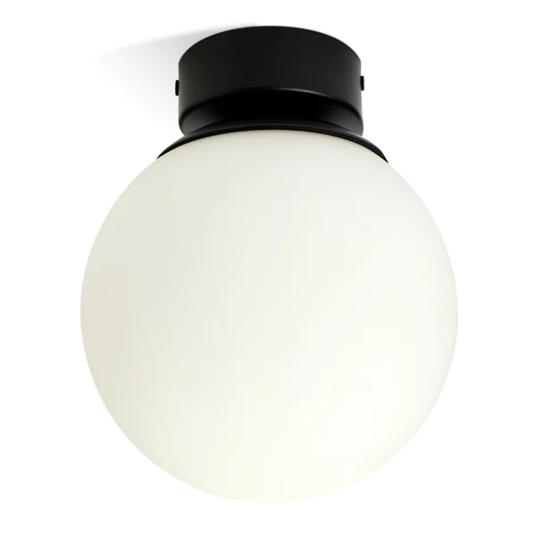 Habitat Opal Glass Bathroom Flush Ceiling Light - Black