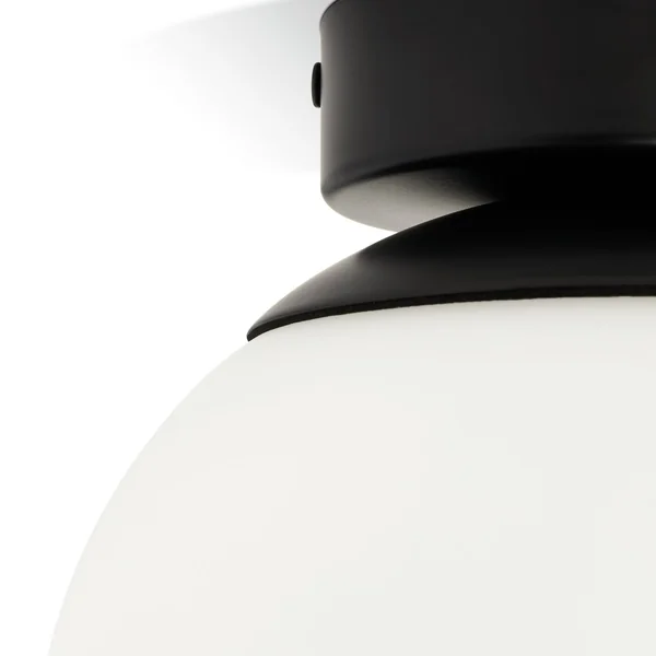 Habitat Opal Glass Bathroom Flush Ceiling Light - Black