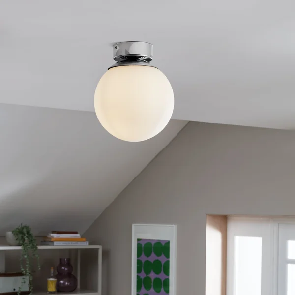 Habitat Opal Glass Bathroom Flush Ceiling Light - White