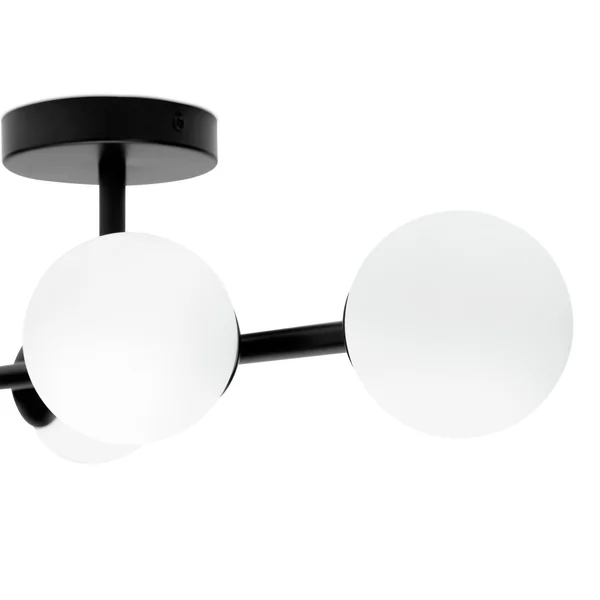 Habitat Opal Metal Bathroom Flush Ceiling Light - Black