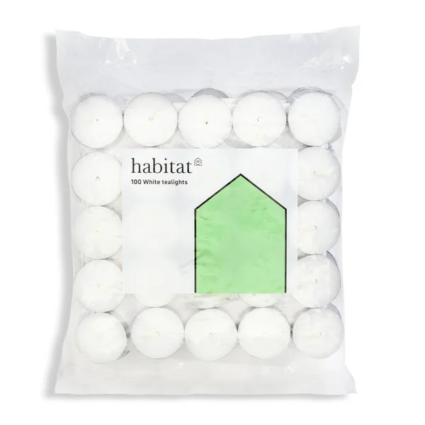 Habitat Pack of 100 Tealight Candles - Unscented