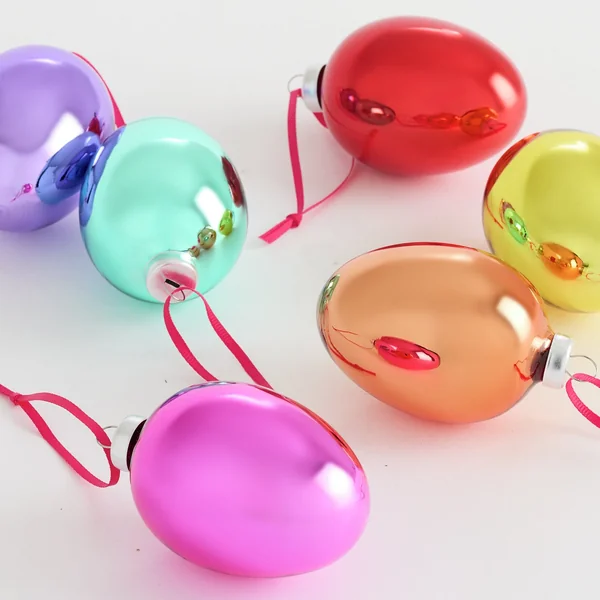 Habitat Pack of 6 Egg Shaped Christmas Baubles