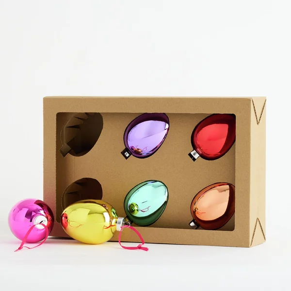 Habitat Pack of 6 Egg Shaped Christmas Baubles