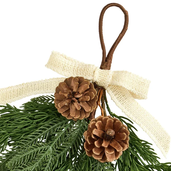 Habitat Pinecone and Cedar with Bow Christmas Swag