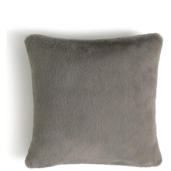 Habitat Plain Faux Fur Cushion - Dove Grey - 43X43cm