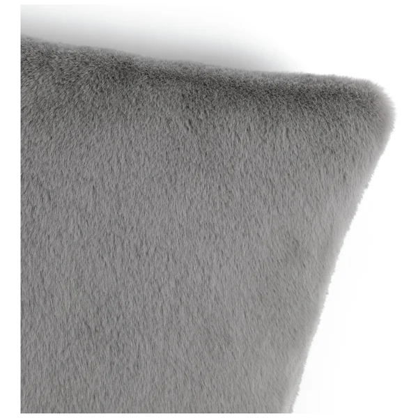 Habitat Plain Faux Fur Cushion - Grey - 43x43cm