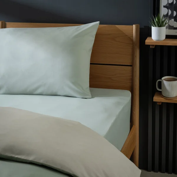 Habitat Polycotton Sage Fitted Sheet - Single