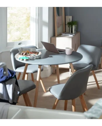 Habitat Quattro Grey Dining Table & 4 Grey Chairs