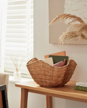 Habitat Rattan Wave Storage Basket - Natural