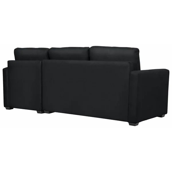 Habitat Reagan Right Hand Faux Leather Storage Sofa Bed - Black