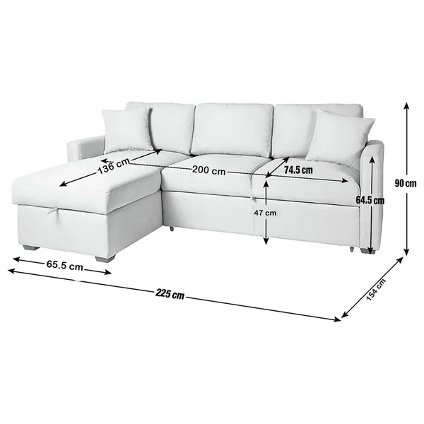Habitat Reagan Right Hand Faux Leather Storage Sofa Bed - Black