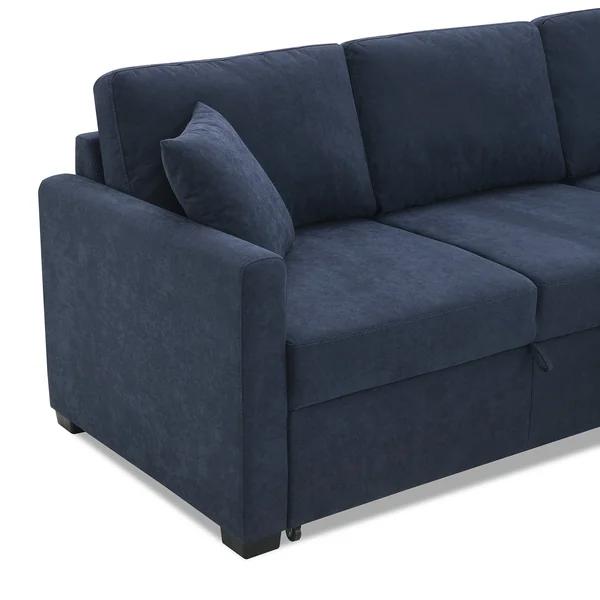 Habitat Reagan Right Hand Storage Chaise Sofa Bed - Navy