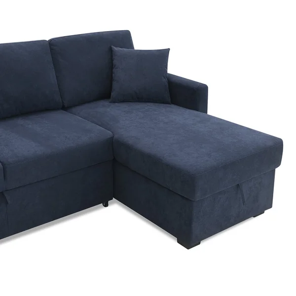 Habitat Reagan Right Hand Storage Chaise Sofa Bed - Navy