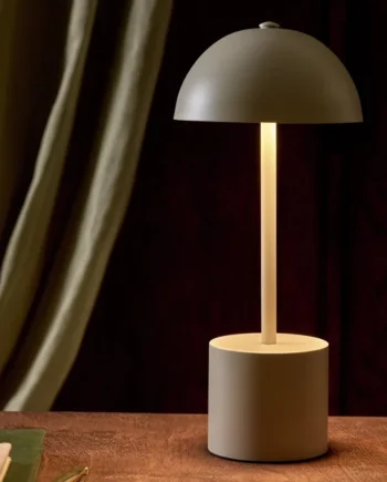 Habitat Rechargeable Mushroom LED Table Lamp - Taupe