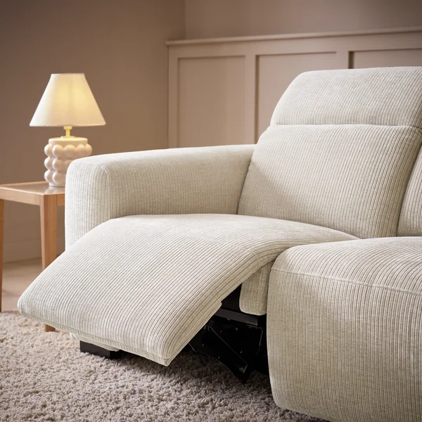 Habitat Reggie Fabric 3 Seater Recliner Sofa - Beige