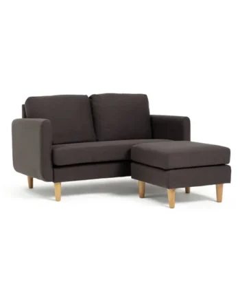 Habitat Remi Fabric 2 Seater Chaise Sofa - Charcoal