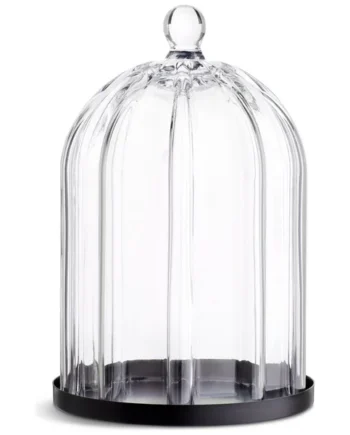 Habitat Ribbed Glass Cloche - Clear