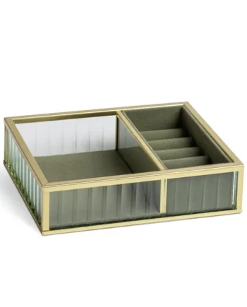 Habitat Ribbed Glass Jewellery Box