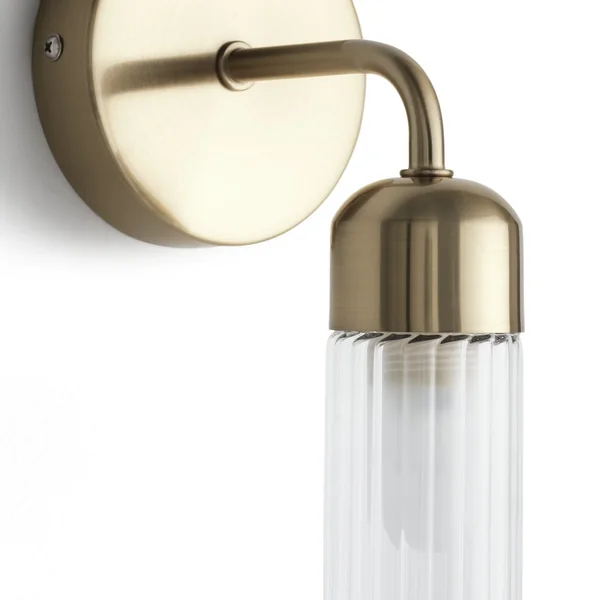 Habitat Ribbed Metal Bathroom Wall Light - Gold