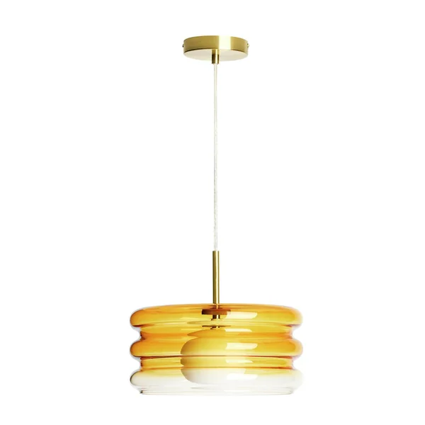 Habitat Ribbed Ombre Glass Pendant Light - Orange