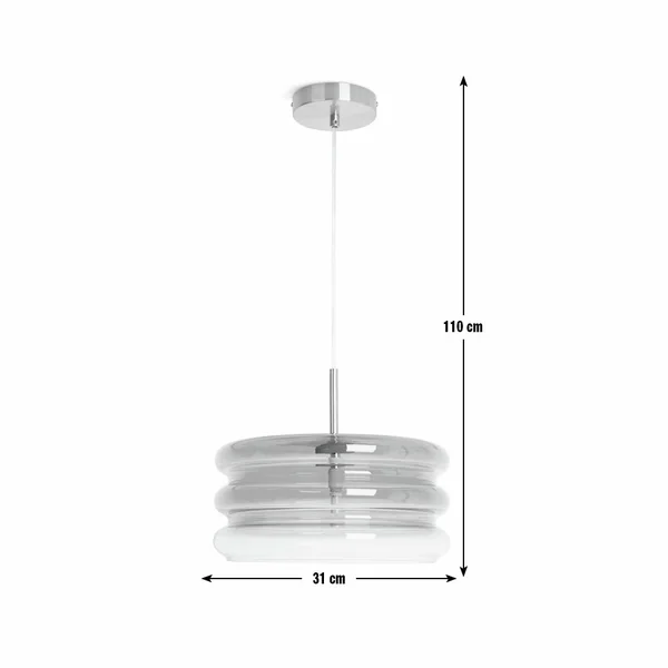 Habitat Ribbed Ombre Glass Pendant Light - Orange