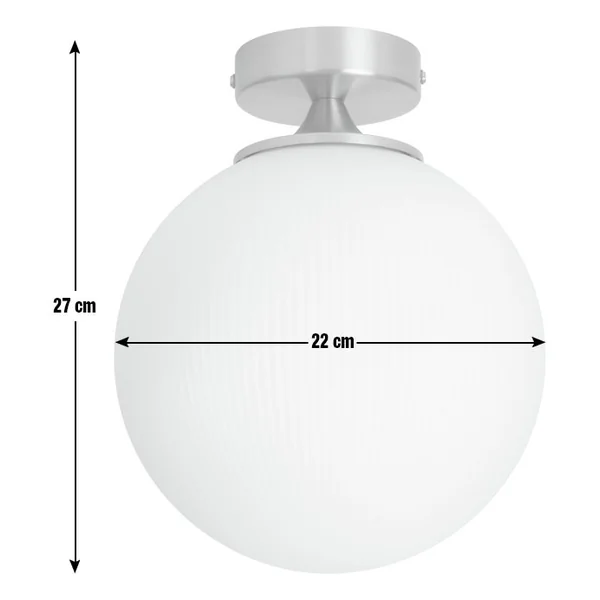 Habitat Ribbed Opal Glass Globe Ceiling Light - White
