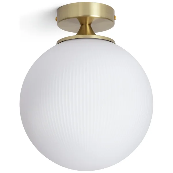 Habitat Ribbed Opal Glass Globe Ceiling Light - White