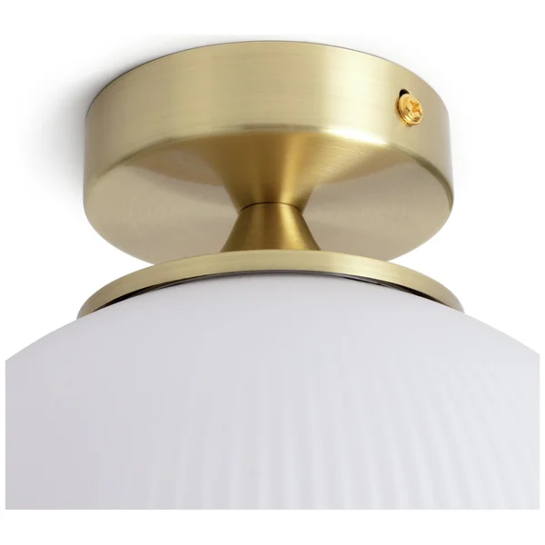 Habitat Ribbed Opal Glass Globe Ceiling Light - White