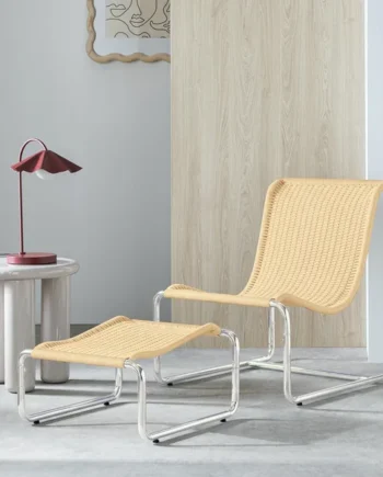 Habitat Ronan Chair & Footstool - Natural