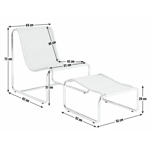 Habitat Ronan Chair & Footstool - Natural